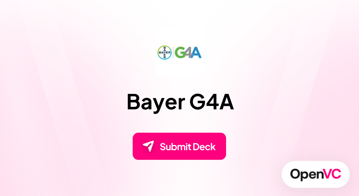 Bayer G4A | Investor Profile, Funding Criteria & Team