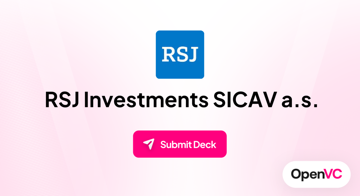 RSJ Investments SICAV a.s. | Investor Profile, Funding Criteria & Team